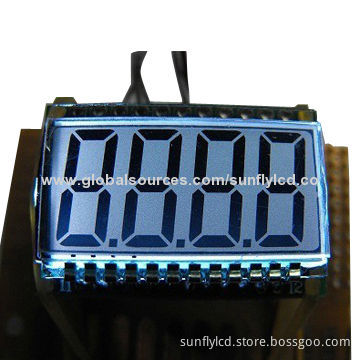 4 Digits TN 7 Segment LCD Display, -20 to 70°C Operating Temperatures